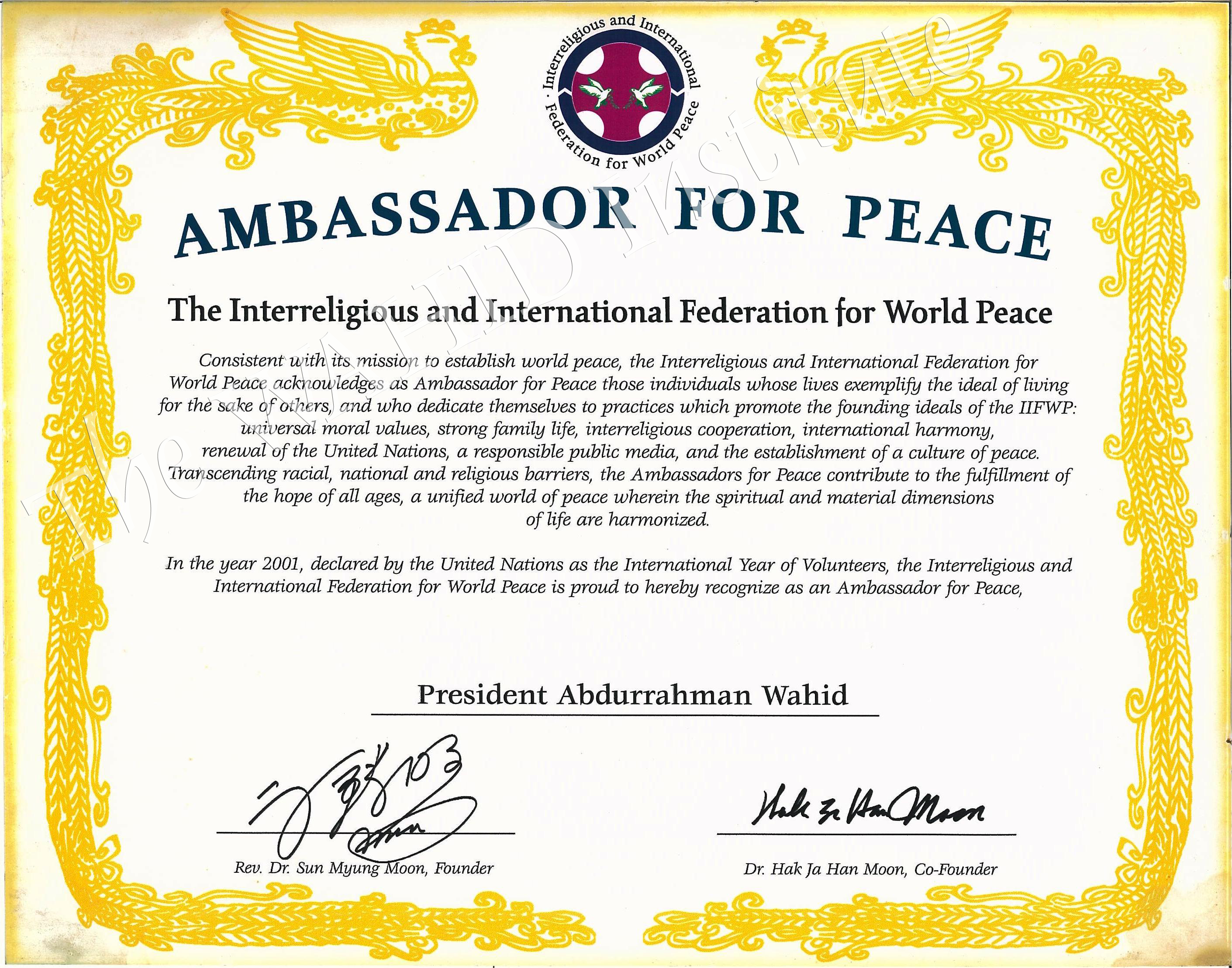 Ammbassador for Peace 1
